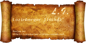 Lozinberger Ildikó névjegykártya